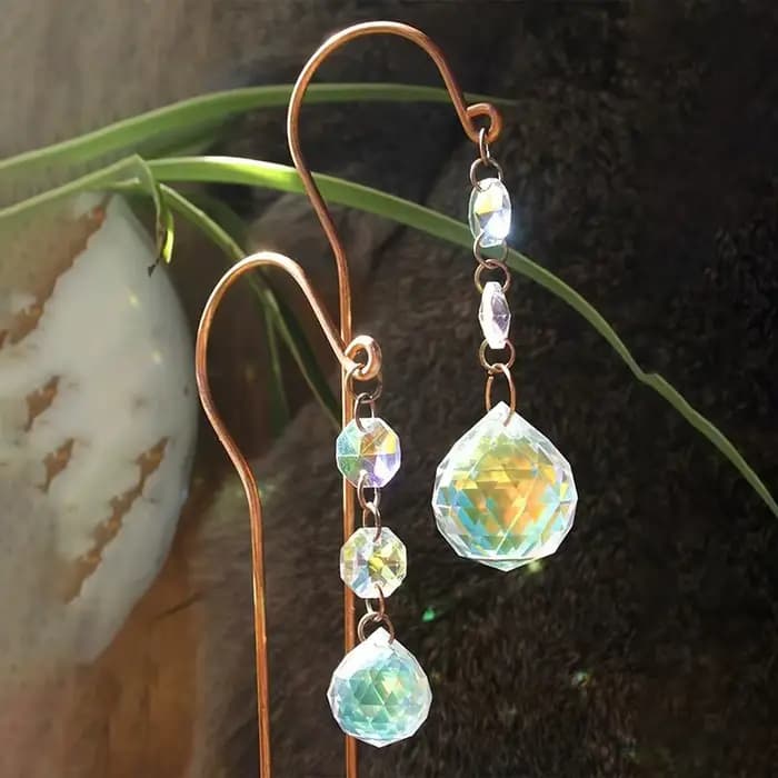 1 pièce Décoration de jardin et de pelouse Attrape-soleil Boule de cristal pour pots de fleurs