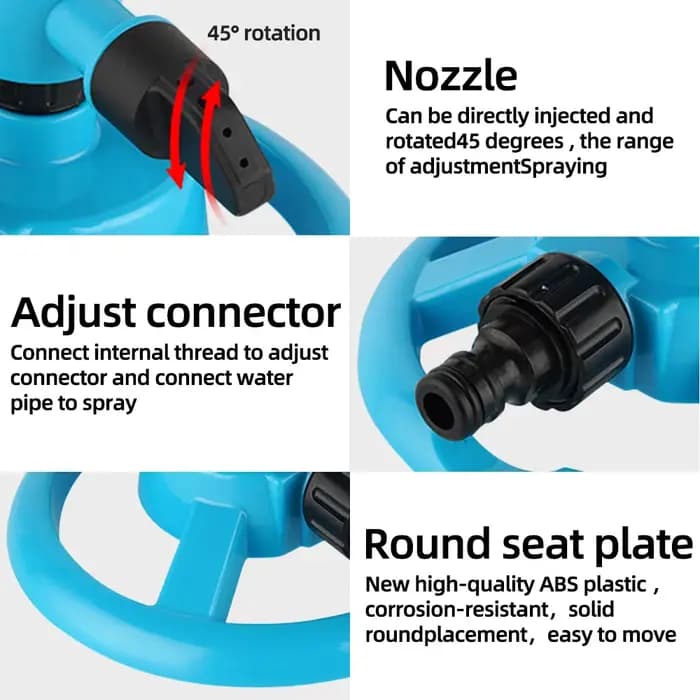 Système d'arrosage automatique rotatif à 360 degrés pour pelouse de jardin, buse rotative à raccord