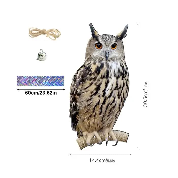 Fausse hibou répulsive avec clochettes