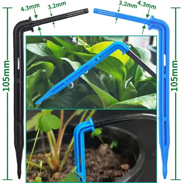 Kit de micro d'argile goutte-à-goutte pour serre et jardin, 50 pièces, flèche courbée, émetteur adap