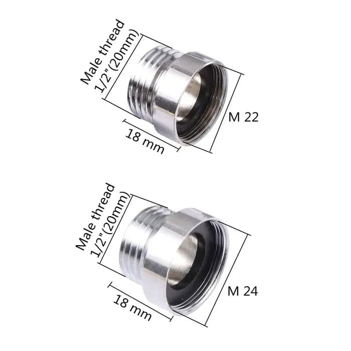 Connecteur d'eau à filetage femelle M22 M24 à filetage mâle 1/2 ", adaptateur de robinet d'eau, racc