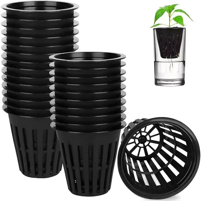 24/48 pièces Pots en filet perforé ronds de 2 pouces pour jardinage hydroponique