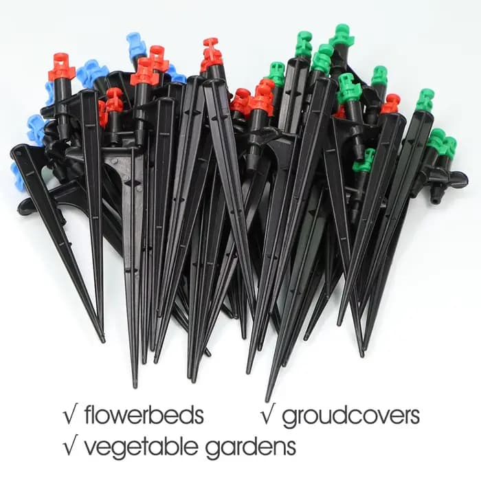 Buse de brumisation à 90/180/360 degrés, arroseur sur piquet de 13cm pour tuyau de 1/4 pouces, arros