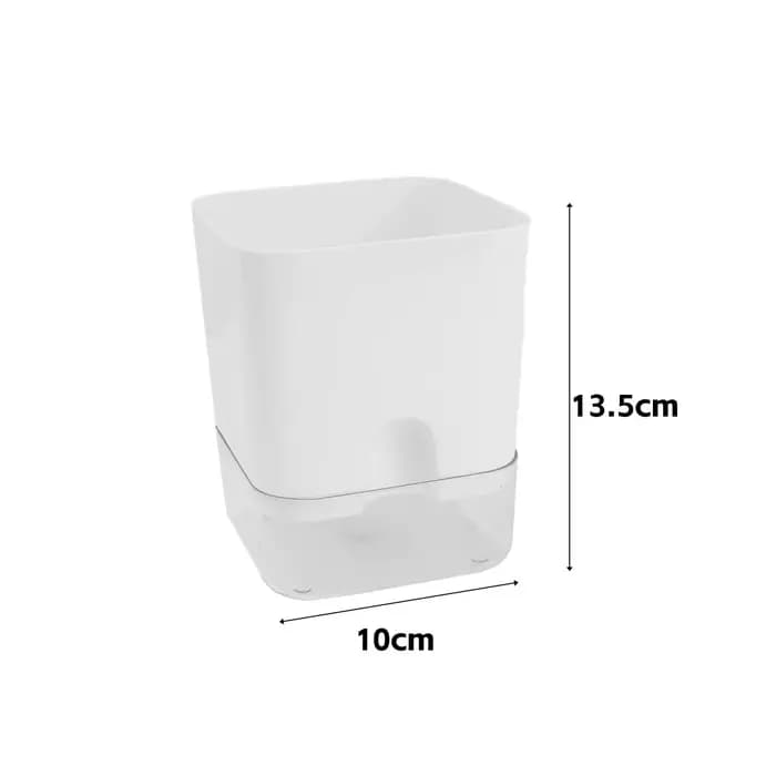 Pots de fleurs auto-arrosants S/M/L avec trou de drainage, simples, blancs, carrés, double couche, p