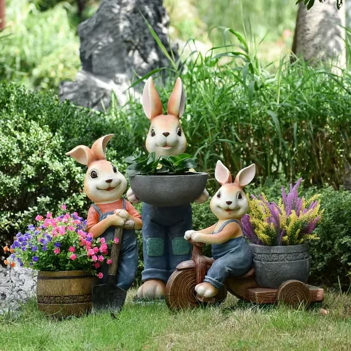 Pot de jardinière de lapin de dessin animé