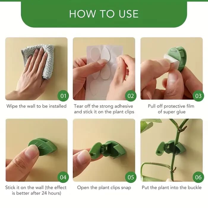 Clips de Fixation Murale Grimpante pour Plantes, Crochet Auto-Adhésif pour Plantes, Fiosphréinitiali