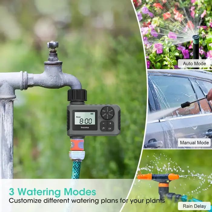 INSOMA-Minuterie d'eau automatique, système d'irrigation intelligent, minuterie d'arrosage, équipeme