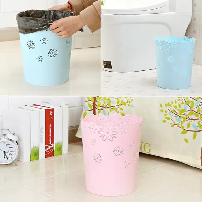 Poubelle florale à motifs de fleurs creuses