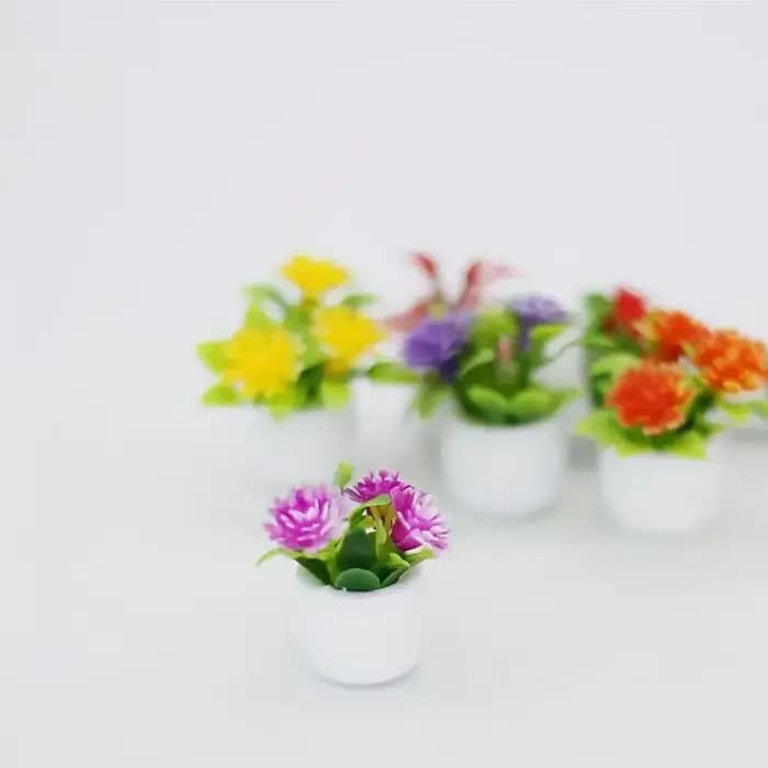 5 pièces Mini Pot de fleur décorations maisons de poupée fleurs artificielles vibrantes décor à la maison voiture
