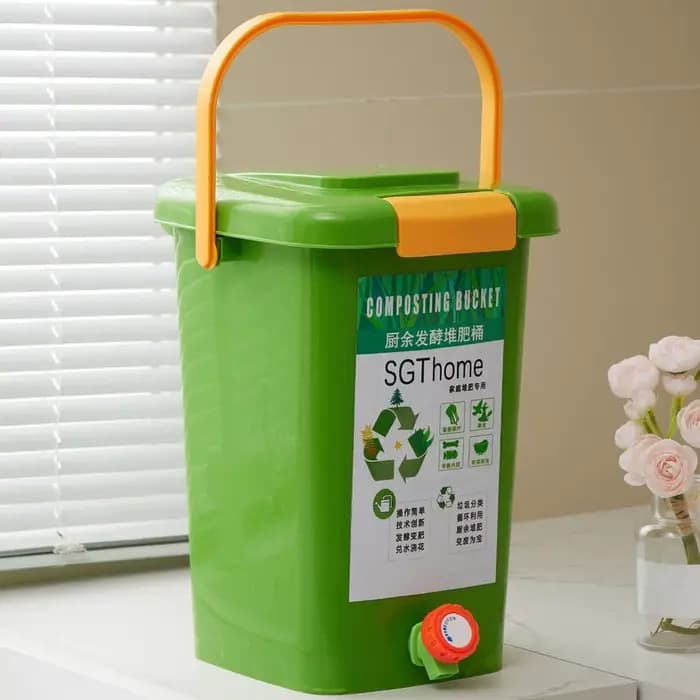 Bac à compost d'intérieur Portable avec couvercle, réservoir de Fermentation, conteneur de compost, seau à compost pour ferme, cuisine, cour, verger extérieur