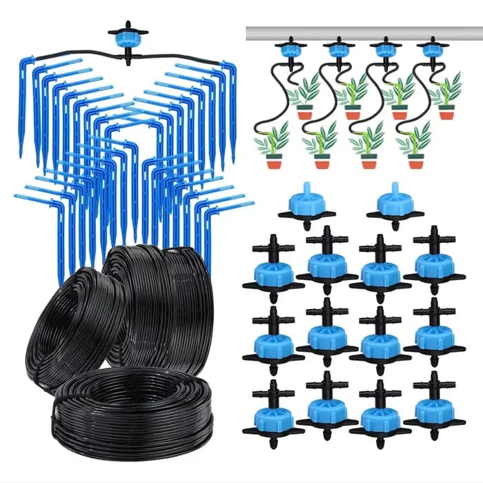 Système d'arrosage automatique pour jardin 20m, d'argile goutte à goutte 4 voies 3/5mm 2 voies flèch