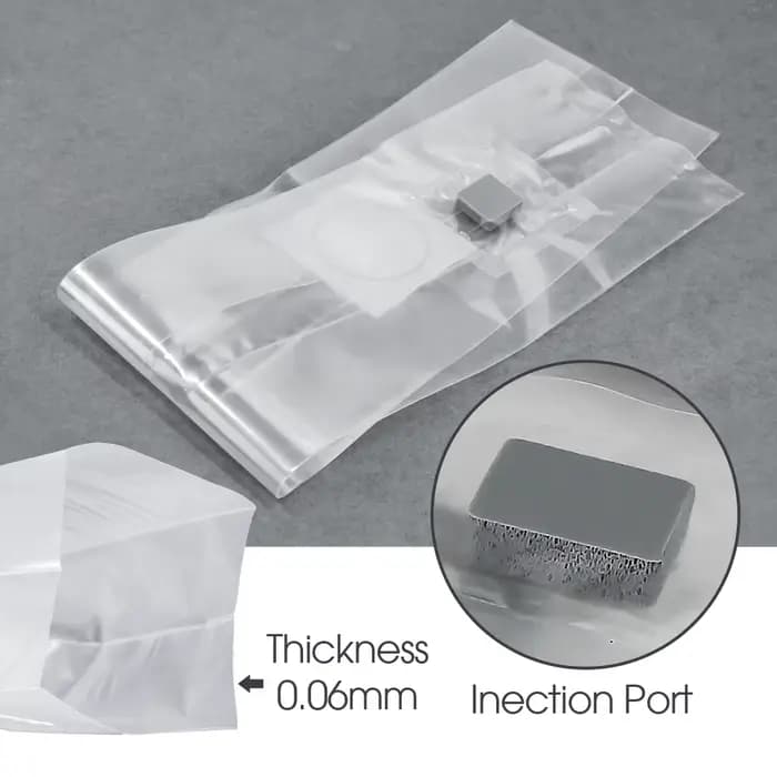 Sac de ponte humide arabisé en PP avec port d'injection d'auto-guérison, patch filtrant de 0,2 μm, s