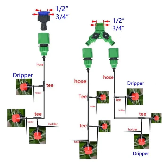 Système d'irrigation goutte à goutte bricolage, arrosage automatique, tuyau d'arrosage, micro kits a