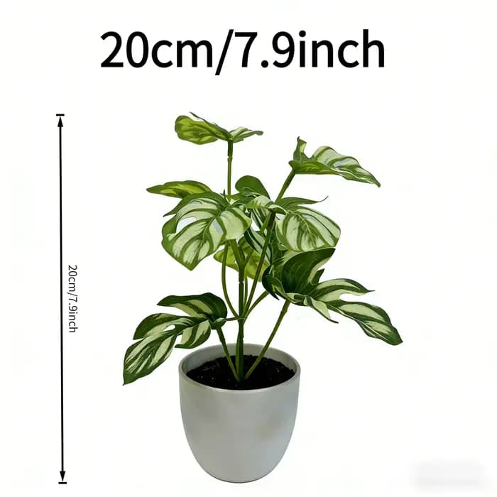 Plante artificielle Monstera réaliste en pot de 20 cm (7