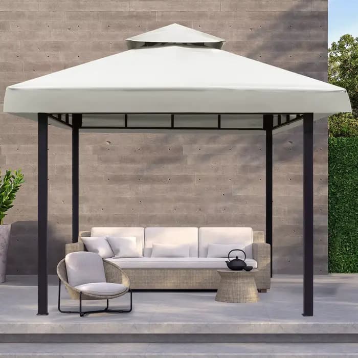 Toit de Remplacement pour Gazebo Pavilion, 3x3m, Double Couverture de Protection Imperméable pour Ja