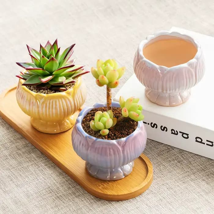 Pot de fleurs en céramique grand bouton de fleur forme Vase