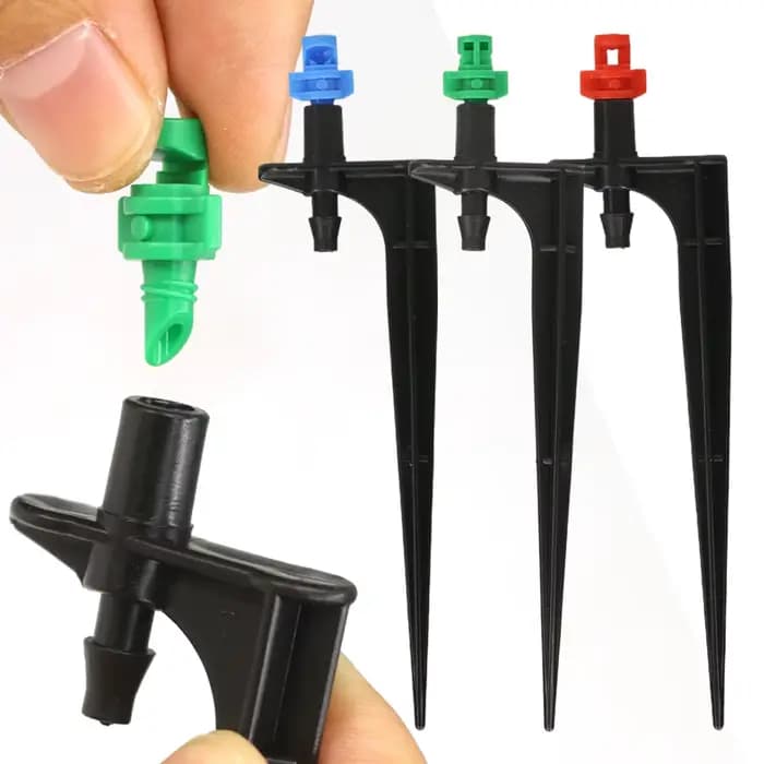 Buse de brumisation à 90/180/360 degrés, arroseur sur piquet de 13cm pour tuyau de 1/4 pouces, arros