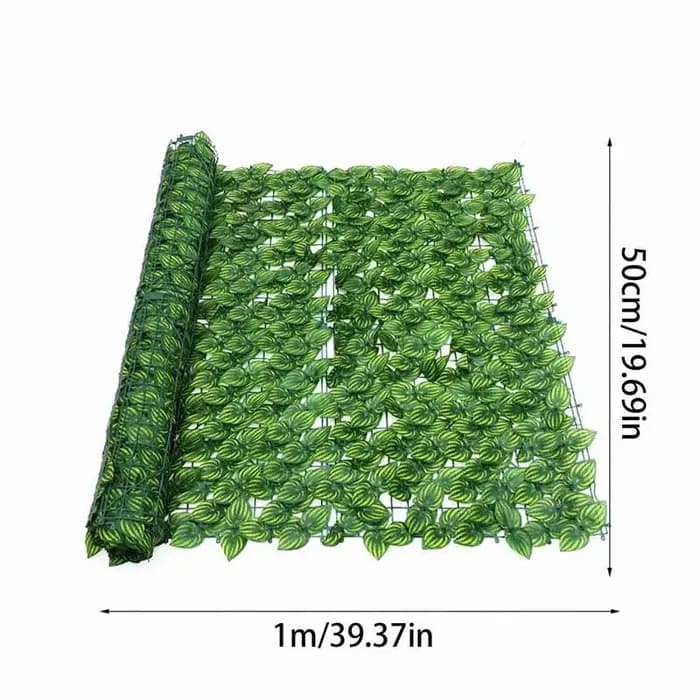 Panneaux de clôture à feuilles vertes artificielles 1M/3M