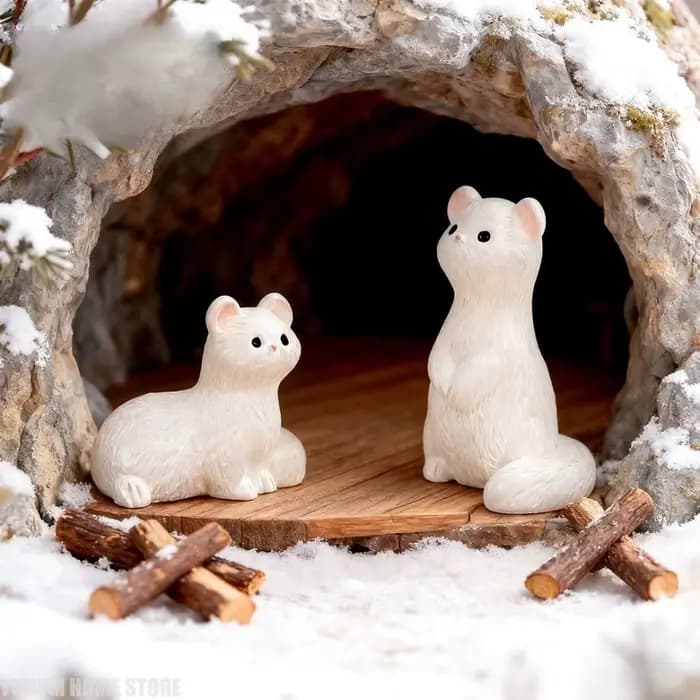 3 pièces de figurines miniatures de frettes mignonnes de dessin animé, décoration de maison DIY, miniatures de bureau Kawaii, accessoires d'ornement, artisanat, cadeaux pour enfants