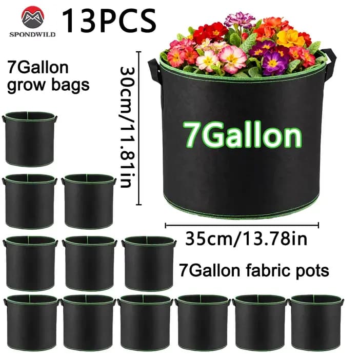 Sacs de culture de 3/5/7 gallons pour légumes/fleurs/plantes, pots en tissu avec poignées, sacs de p