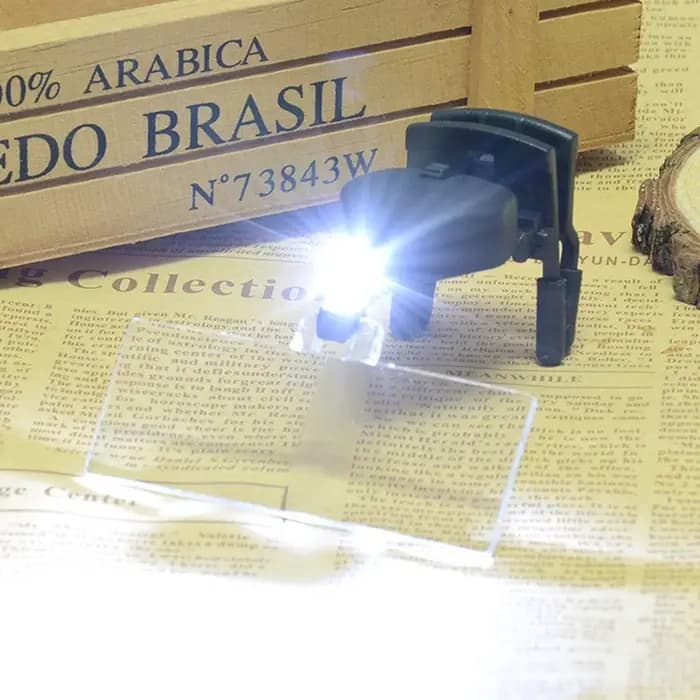 Loupes de lunettes 1.5X 2.5X 3.5X avec éclairage loupe de troisième main Lupas avec Clip pour répare