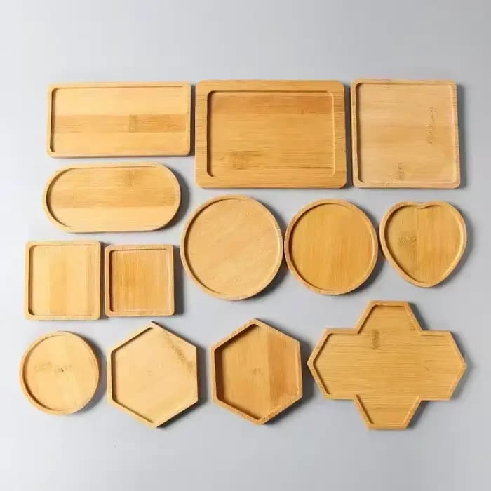 Plateau multi-bambou, soucoupe en bois, Pot de fleur, plateau de tasse, plaque de dessous de verre, assiette décorative de cuisine, dessous de verre créatif, tapis de tasse à café