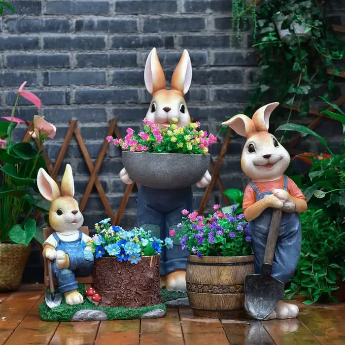 Pot de jardinière de lapin de dessin animé