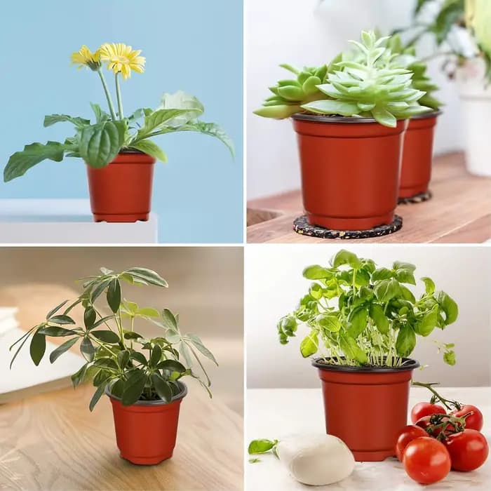 Pots de pépinière en plastique Flexible, 20-100x4 pouces, tasse de semis, conteneur de jardinage, pe