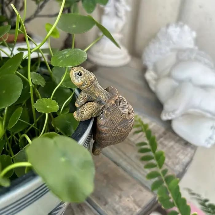 Pot de fleurs en résine en forme de tortue, 1 pièce, jardinière suspendue en forme d'animal pour la décoration intérieure, le jardin, l'extérieur et le balcon