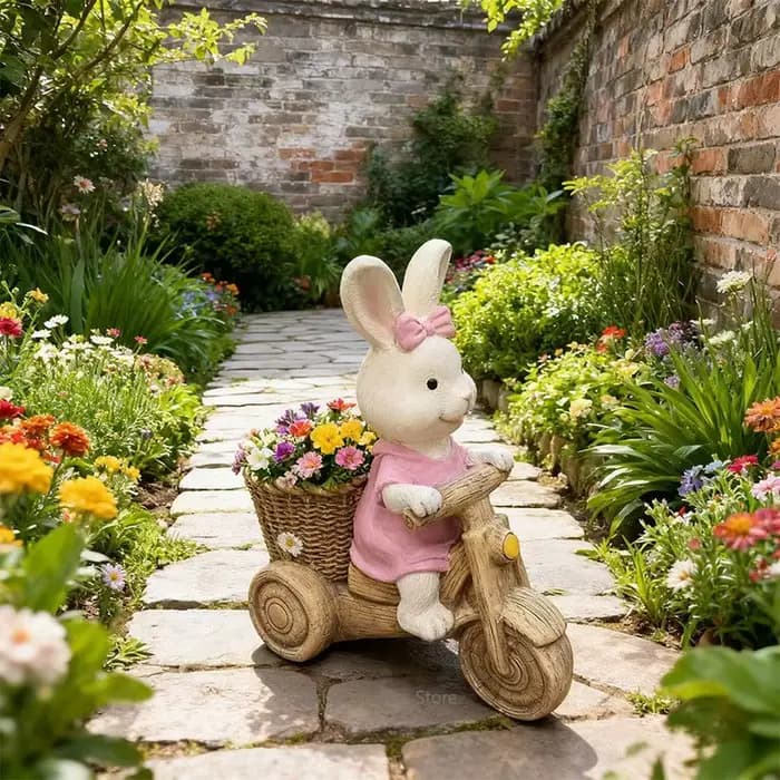 Pot de fleurs en forme de lapin pour jardin