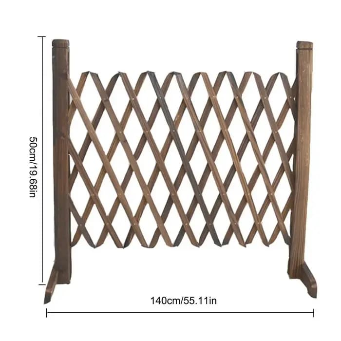 Clôture de Jardin Rétractable en Bois de 50cm de Hauteur