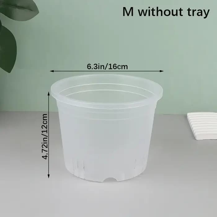 Pot d'orchidée rond Transparent avec/sans plateau