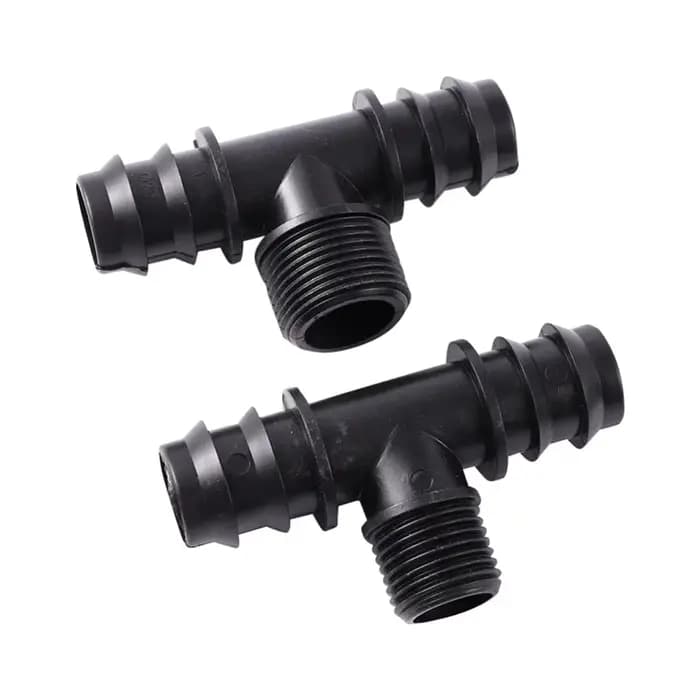 Connecteur de tuyau barbelé à filetage mâle, coude en T, extrémité droite, joint de prise, adaptateu