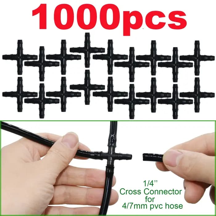 Connecteur barbelé droit croisé pour tuyau de 4/7mm