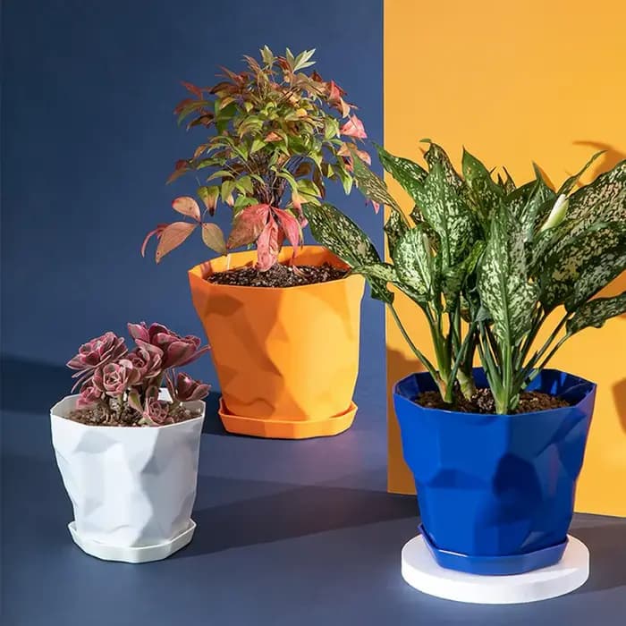 Pot de fleurs décoratif Durable, Stable, respirant, plantes succulentes, jardinière de pépinière avec plateau pour la maison