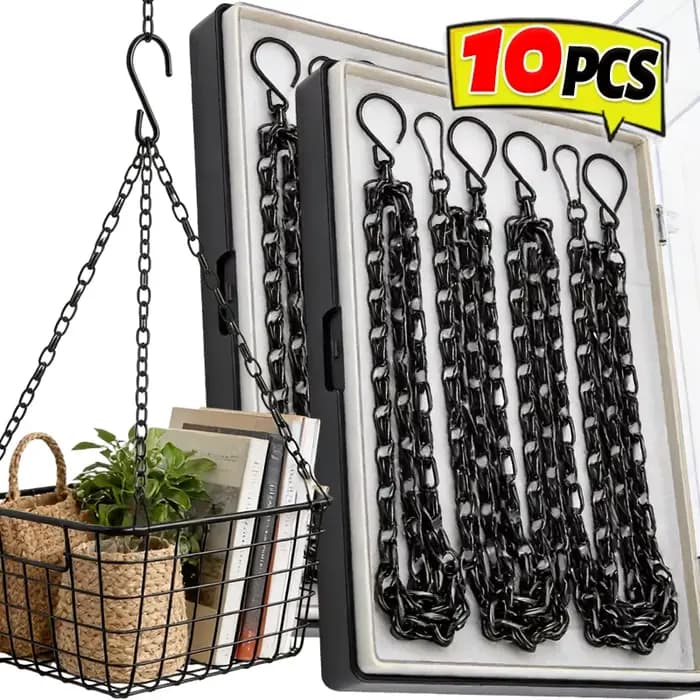 Chaîne de suspension réglable pour panier, pot de fleurs de jardin, cage à oiseaux, support de plant