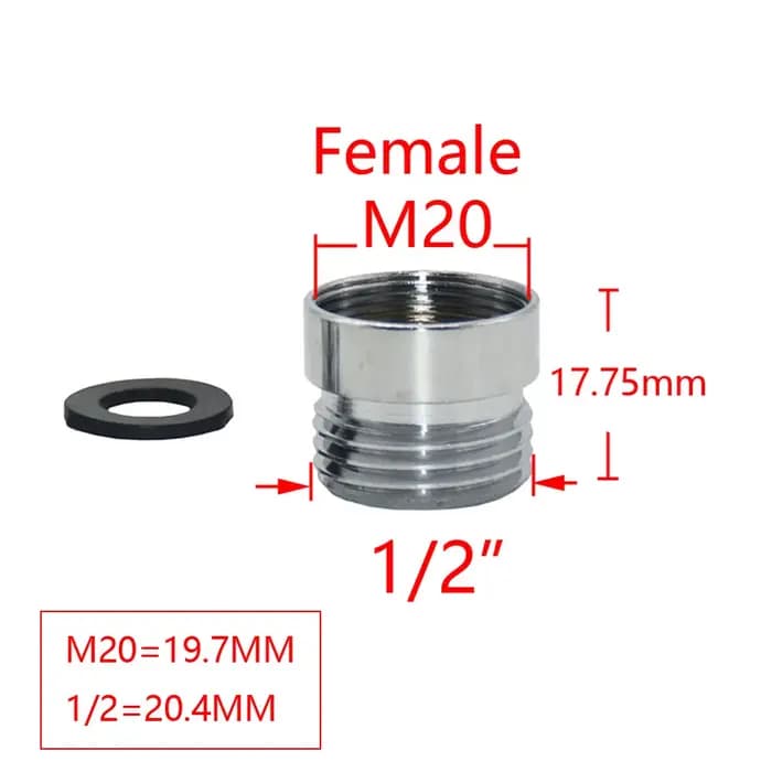 Connecteur de filetage en laiton 1/2 "mâle à M22 M24 M20