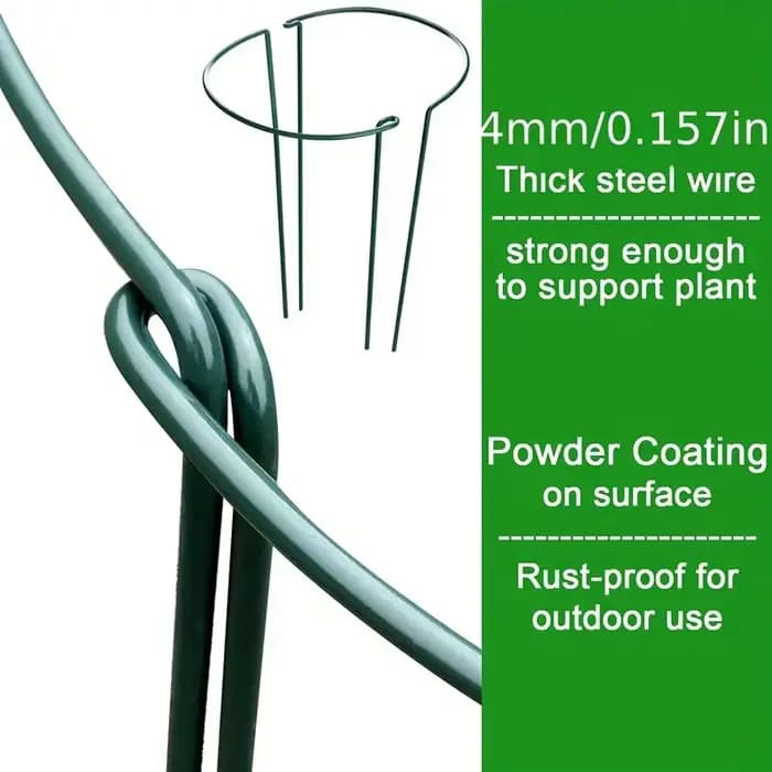 Piquets de Support pour Plantes de Jardin, Cages et Supports de Pivoine d'Nik, Plante Verte, Bordure