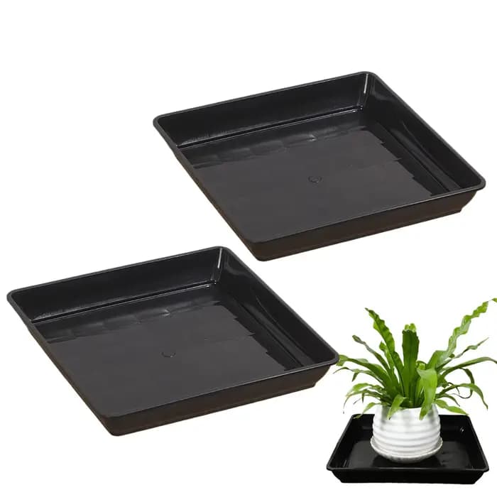 2 pièces de soucoupes carrées pour plantes de 35 cm