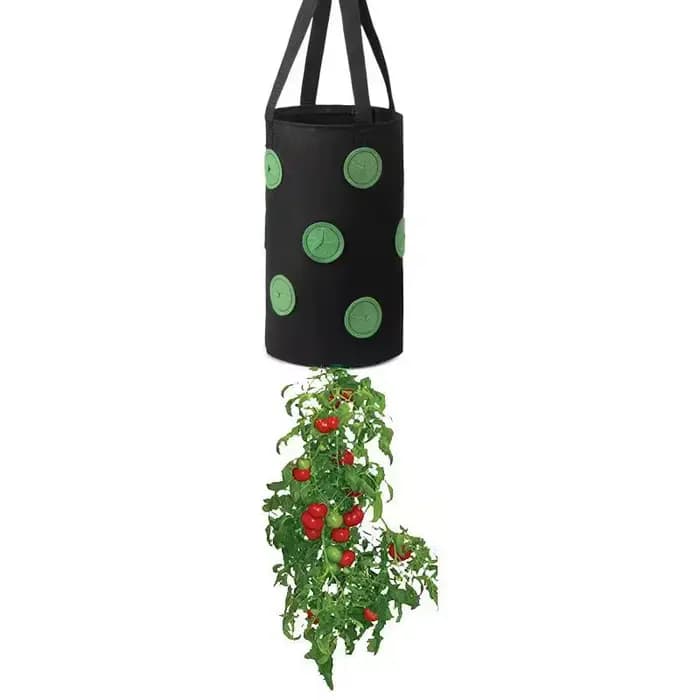 Multi-fonction 13 trous feutre suspendu tomate grandir sac planteur fraise légumes fleur plante crecer sacs jardin