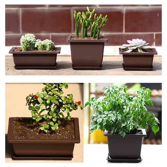 Pot de fleur Imitation plastique, 1 pièce, Pots carrés de balcon, bol de bonsaï de fleur, bassin de