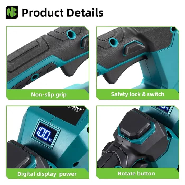 NewBeny taille-haie électrique avec affichage LED 3000 tr/min tondeuse sans fil scie de taille tondeuse à gazon outil de jardin pour batterie 18 V-21 V