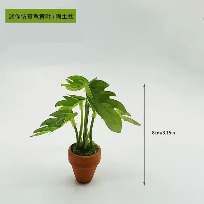 Mini plantes en pot vertes à dos de tortue Taro, pour maison de poupée, modèle de Style scandinave,