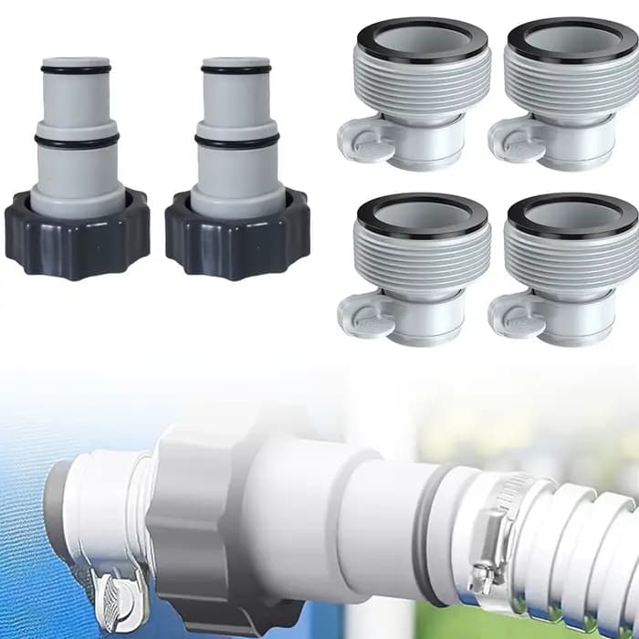 Adaptateur de tuyau de piscine 1.25 "à 1.5", pièces de pompe de piscine avec collier de Valve à pist