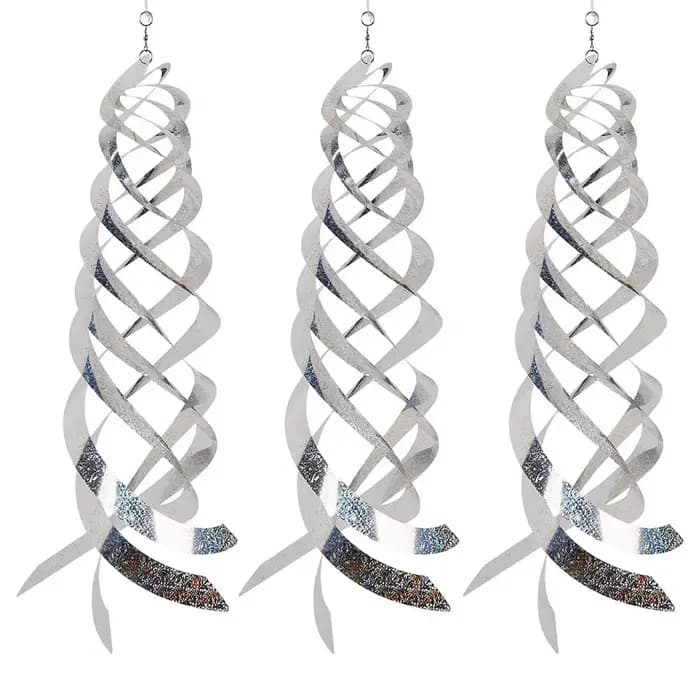 Répulsif à oiseaux en spirale, dispositif répulsif à suspension réfléchissant pour oiseaux, décorati