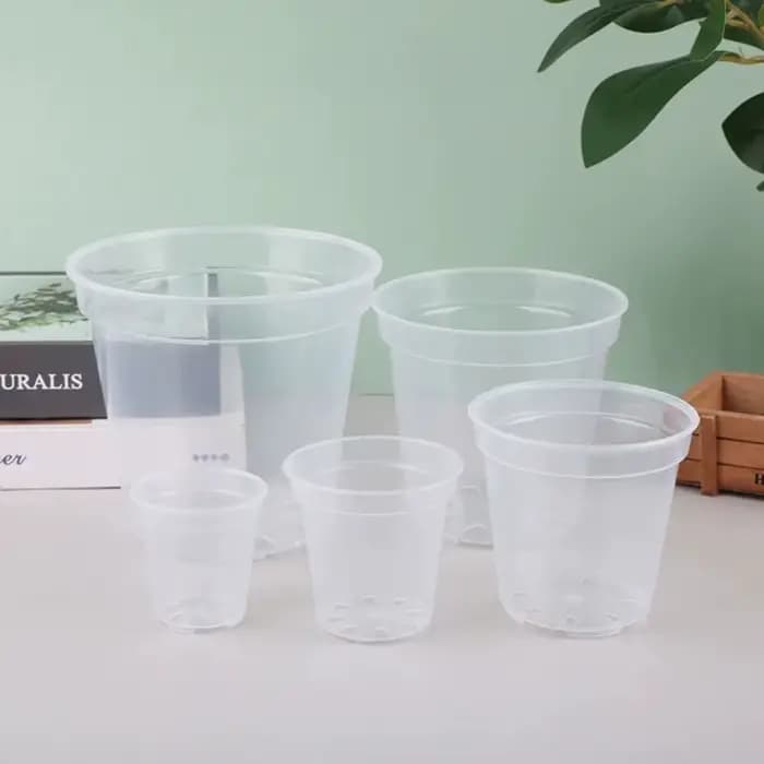 Pot de user inière Transparent de Grande Capacité, Pot de Démarrage Rond en Plastique Anti-déformation, Conteneur de Pépinière d'Orchidée pour la Maison
