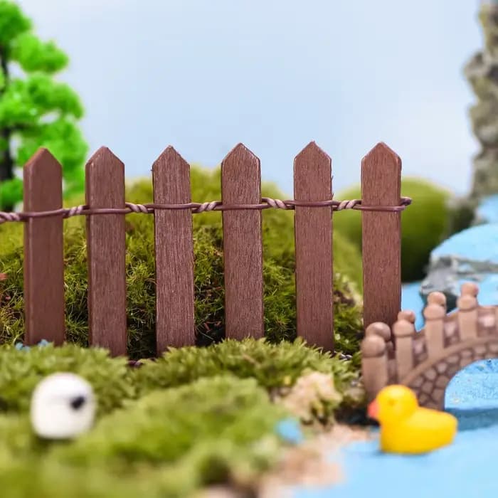 Mini clôture de jardin féerique, décoration de bordure de clôture de piquet Miniature en bois de 35,
