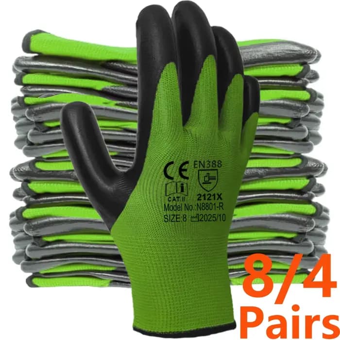 Gants de jardinage ergonomiques effet seconde peau, avec protection du pouce et de la paume, multicolores, pour la maison, le jardin, la voiture, le travail, hommes et femmes
