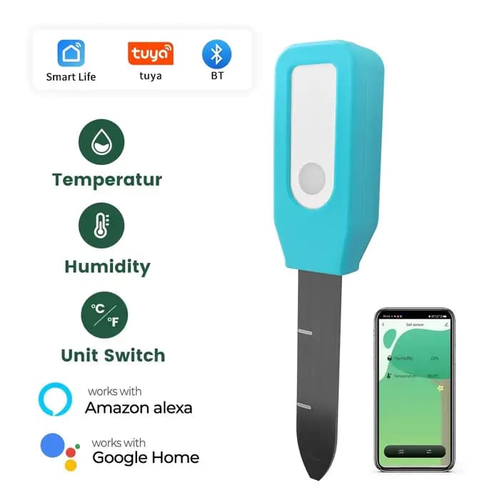Tuya – testeur de sol intelligent BT, détecteur d'humidité du sol, thermomètre de température et d'humidité du jardin, moniteur à distance en temps réel