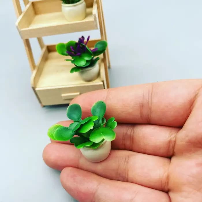 Mini Bonsaï Artificiel en Pot, Fausse Plante Succulente, Ornement de Verdure, Gnome de Jardin Dégradé